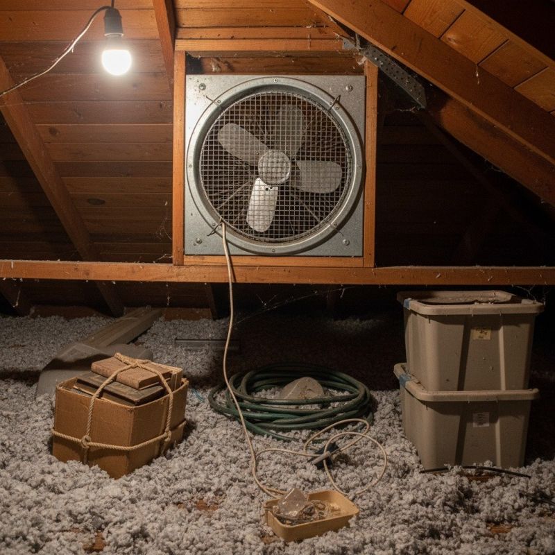 House Attic Fan Installation detail